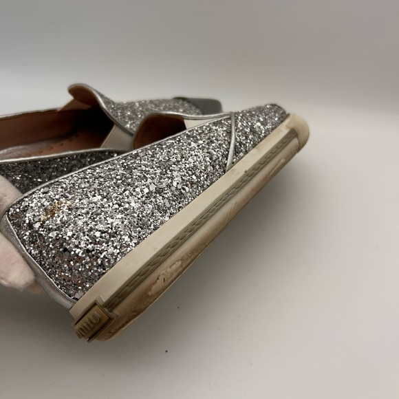 MIU MIU Glitter Slip-On Sneakers Steel Toe Pointed Size 35 Look At Photos - Picture 16 of 16